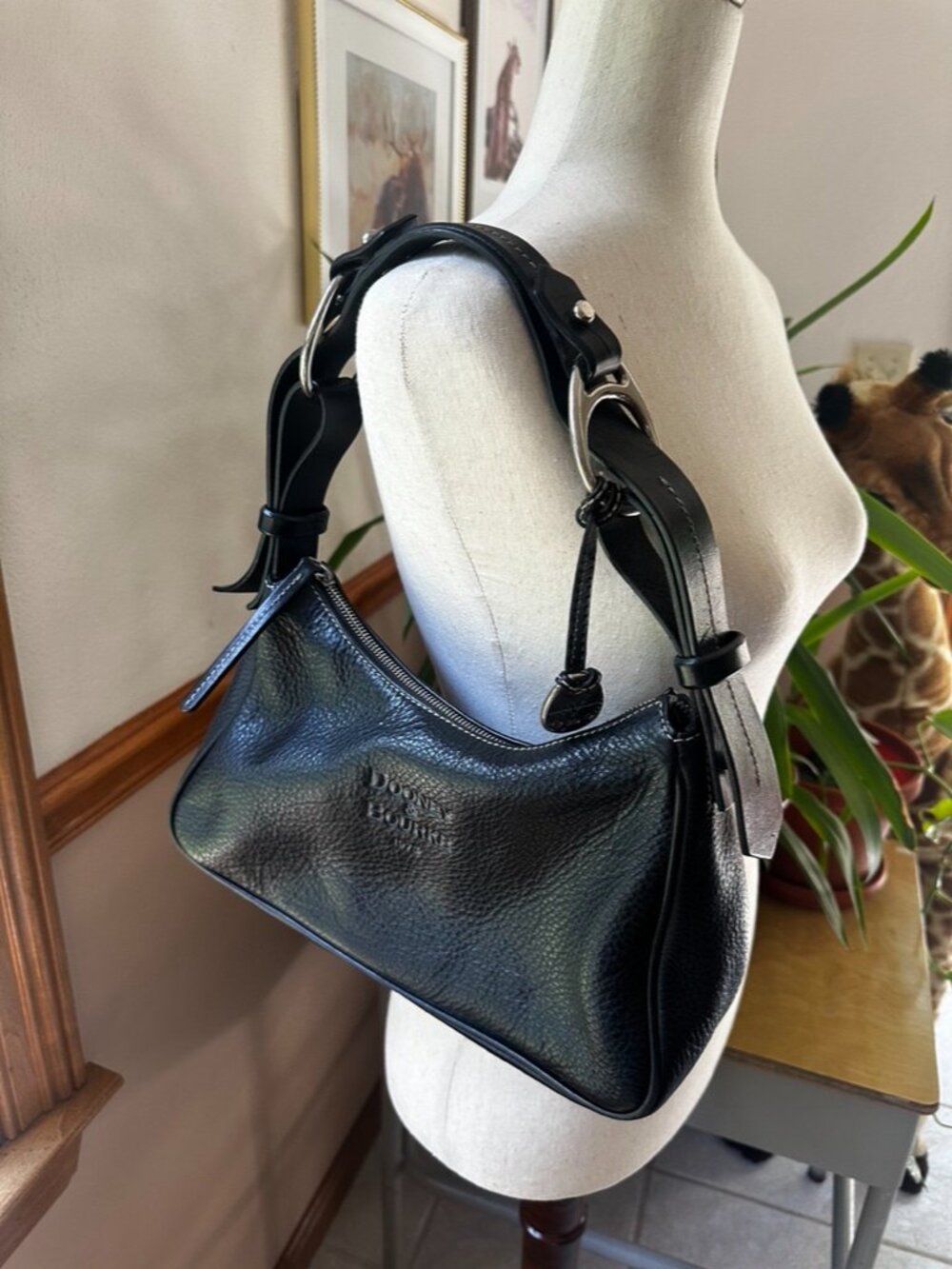 Dooney & Bourke Black Pebbled Leather Handbag, Very Good Condition